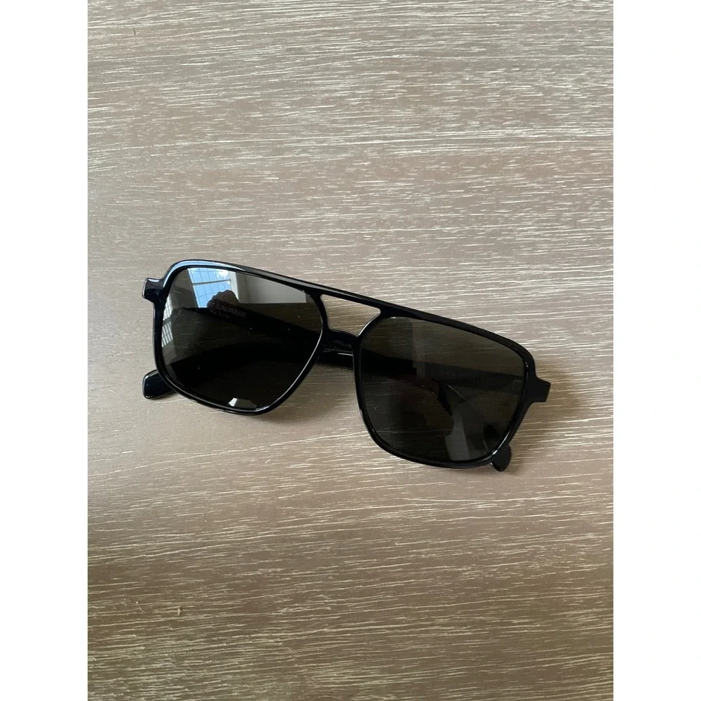 Saint Laurent SL 176 Sunglasses Black Grey 58 Eye New With Tags
